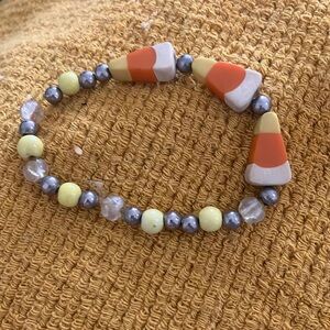 Stretch Candy Corn Beaded Bracelet